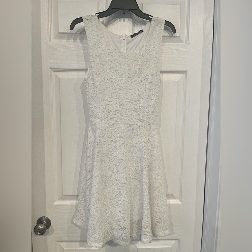 White lace overlay dress